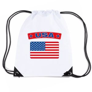 Nylon USA sporttas Amerikaanse vlag wit   -
