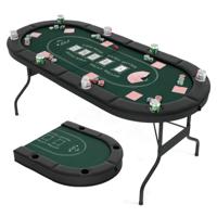 Opvouwbare Pokertafel Voor 8 Spelers Speeltafel met Bekerhouders en Gewatteerde Armsteun
