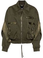 Blumarine veste bomber à empiècements satinés - Vert - thumbnail