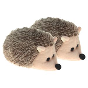 Pluche egel knuffel - 2x - bruin/beige - 20 cm - dieren knuffels