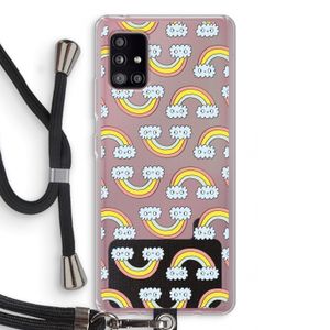 Regenboog: Samsung Galaxy A51 5G Transparant Hoesje met koord