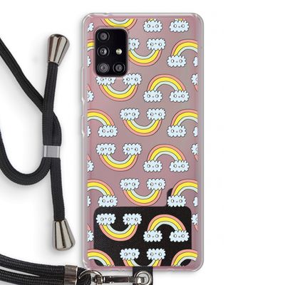 Regenboog: Samsung Galaxy A51 5G Transparant Hoesje met koord