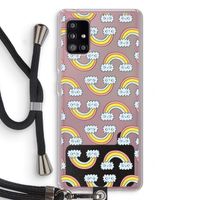 Regenboog: Samsung Galaxy A51 5G Transparant Hoesje met koord