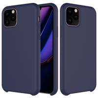 Effen kleur Liquid silicone schokbestendig Case voor iPhone 11 Pro (marineblauw)