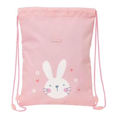 Rugtas met Koordjes Safta Bunny Roze 26 x 34 x 1 cm
