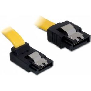 Delock 82810 SATA 6 Gb/s Kabel recht naar boven haaks 50cm geel