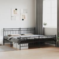 Bedframe met hoofd- en voeteneinde metaal zwart 193x203 cm