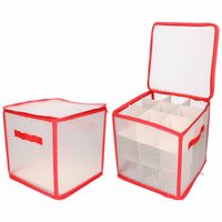 2x stuks kerstversiering opruimen opbergdoos voor kerstballen - Kerstballen opbergboxen - thumbnail