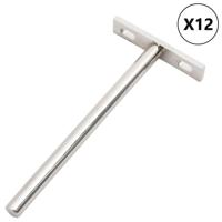 VidaXL Zwevende plankdragers 12st onzichtbaar ø10x150 mm koolstofstaal