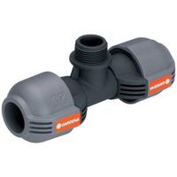 Gardena T-stuk 25mm x 3/4" Buitendraad - Quick & Easy Installatie, Compatibel en Waterdicht