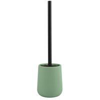 MSV Toiletborstel in houder/wc-borstel Malmo - keramiek/rvs - groen/zwart - 39 x 10 cm - Toiletborstels - thumbnail