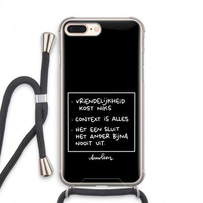 Mijn Motto's: iPhone 7 PLUS Transparant Hoesje met koord