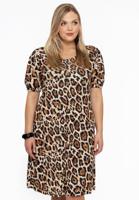 Yoek Jurk met pofmouw | Licht Bruin | Maat 58/60 Yoek Jurk met pofmouw | Licht Bruin | Maat 58/60