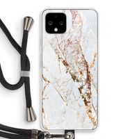 Goud marmer: Pixel 4 Transparant Hoesje met koord
