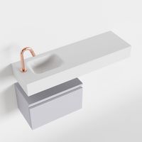 Toiletmeubel Mondiaz Andor | 100 cm | Meubelkleur Cale | Lex vrijhangend wastafel Talc Links | 1 kraangat