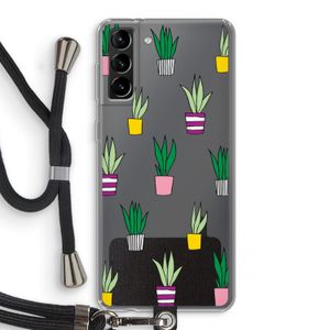 Sanseveria: Samsung Galaxy S21 Plus Transparant Hoesje met koord