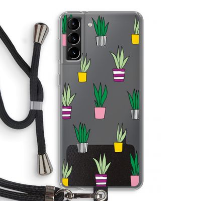 Sanseveria: Samsung Galaxy S21 Plus Transparant Hoesje met koord