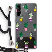 Sanseveria: Samsung Galaxy S21 Plus Transparant Hoesje met koord