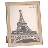 Kunststof fotolijst zilver met hout geschikt voor een foto van 20 x 25 cm