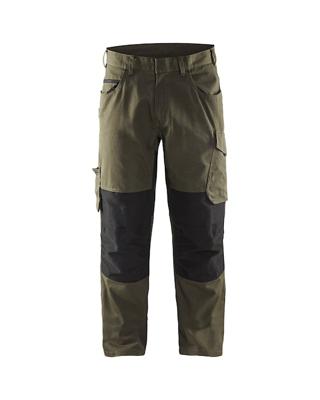 Blåkläder Service werkbroek met stretch zonder spijkerzakken 14951330 | Groen/Zwart | Maat 60 - 7330509543849