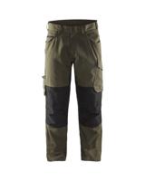 Blåkläder Service werkbroek met stretch zonder spijkerzakken 14951330 | Groen/Zwart | Maat 48 - 7330509543788