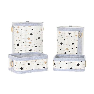 Mandenset DKD Home Decor Sterren Bamboe 36 x 36 x 50 cm (4 pcs)