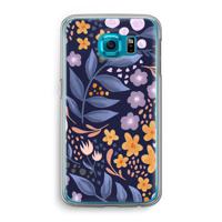 Flowers with blue leaves: Samsung Galaxy S6 Transparant Hoesje - thumbnail