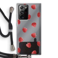 Framboosjes: Samsung Galaxy Note 20 Ultra / Note 20 Ultra 5G Transparant Hoesje met koord
