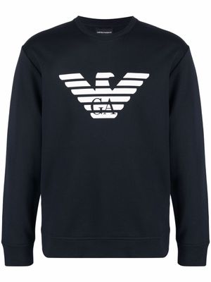Emporio Armani sweat à logo imprimé - Bleu