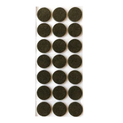 Plakvilt bruin rond Ø 3 cm en hoogte 0,35 cm van vilt - 21 stuks