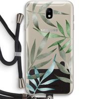 Tropical watercolor leaves: Samsung Galaxy J7 (2017) Transparant Hoesje met koord