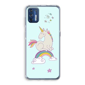 Regenboog eenhoorn: Motorola Moto G9 Plus Transparant Hoesje
