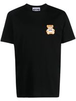 Moschino logo-patch organic-cotton T-shirt - Noir