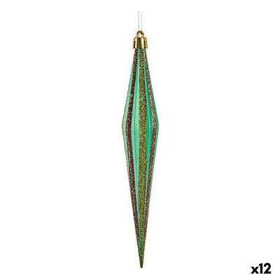 Kerst Decoratie Set Krist+ 00901 00901 Groen Gouden Uitgerekt 3 x 8,5 x 19 cm (12 Stuks)