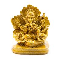Ganesha Beeld Goudkleurig (7 cm) - thumbnail