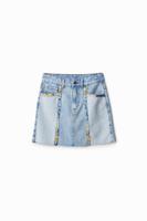 Mini spijkerrok met patch - BLUE - XS