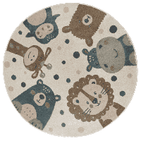 Vloerkleed Kids Animal Party Rond 140 Ø Cm Home Collectie - Dekbed-Discounter.nl