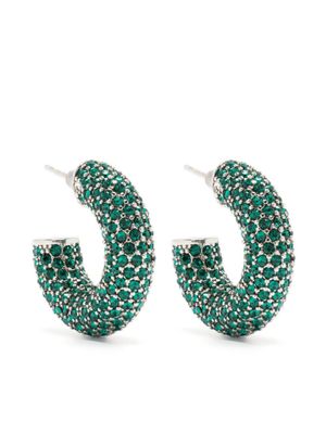 Amina Muaddi boucles d'oreilles serties de cristaux - Argent