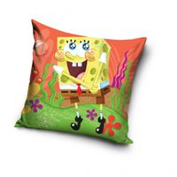 Nickelodeon hoofdkussen SpongeBob junior 40 x 40 cm polyester rood - thumbnail