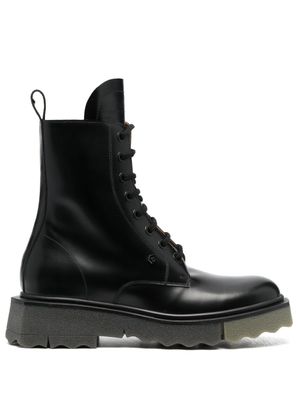 Off-White bottines en cuir à semelle contrastante - Noir