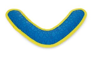 Beeztees fetch boomerang - hondenspeelgoed - blauw/geel - 25x25x4 cm