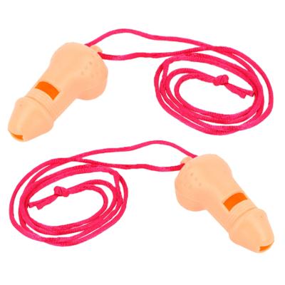 Vrijgezellenfeest Piemel fluitje - 4x - met koord - roze - willy whistle - funartikelen