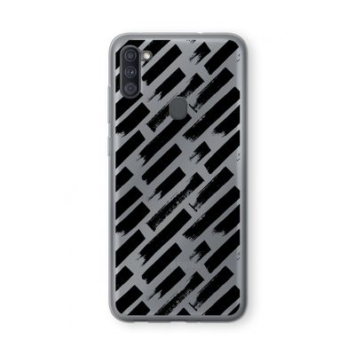 Zwarte vegen: Samsung Galaxy A11 Transparant Hoesje