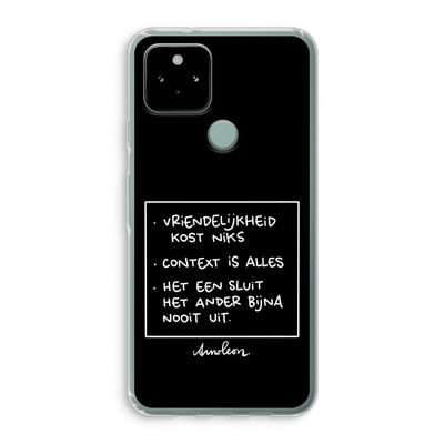Mijn Motto's: Google Pixel 5 Transparant Hoesje