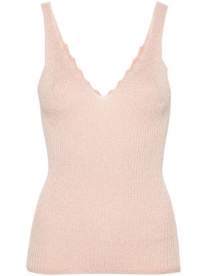TWINSET haut nervuré à rayures - Rose