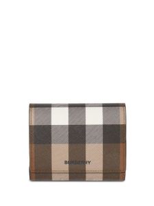 Burberry portefeuille pliant à carreaux - Marron