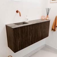 Toiletmeubel Mondiaz Joya Dlux | 101.6 cm | Meubelkleur Walnut | Faye wastafel Oza Wasbak Links | Zonder kraangat(en)