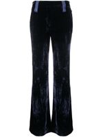 Forte Forte pantalon évasé à effet velours - Bleu