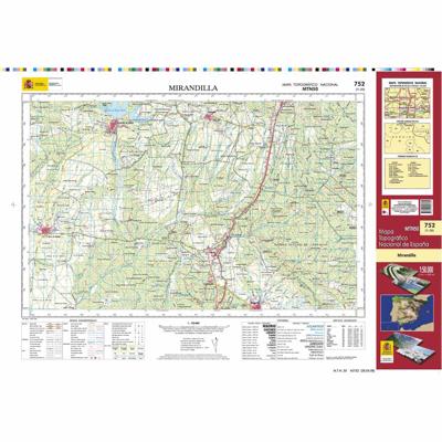 Topografische kaart 752 MT50 Mirandilla | CNIG - Instituto Geográfico Nacional1