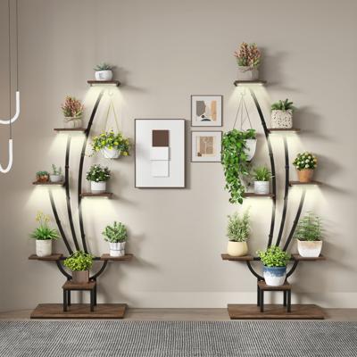 Plantenstandaard met Groeilampen 8-laags Plantenrek Bloementrap